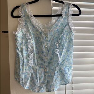 Vintage Prairie Style Floral Blouse Size Medium